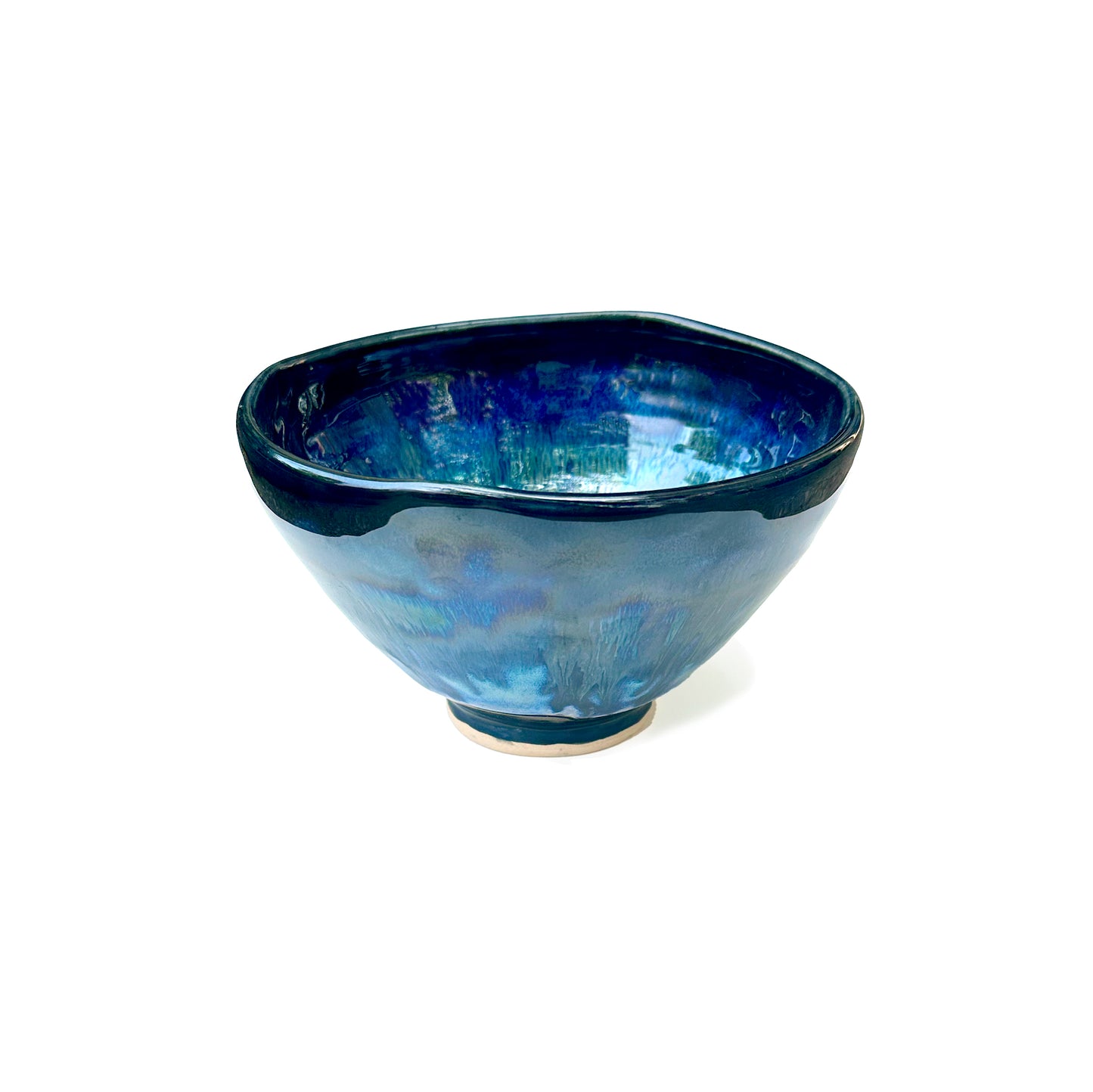 Laurie Wilkey | Green and Dark Blue Ceramic Serving Bowl
